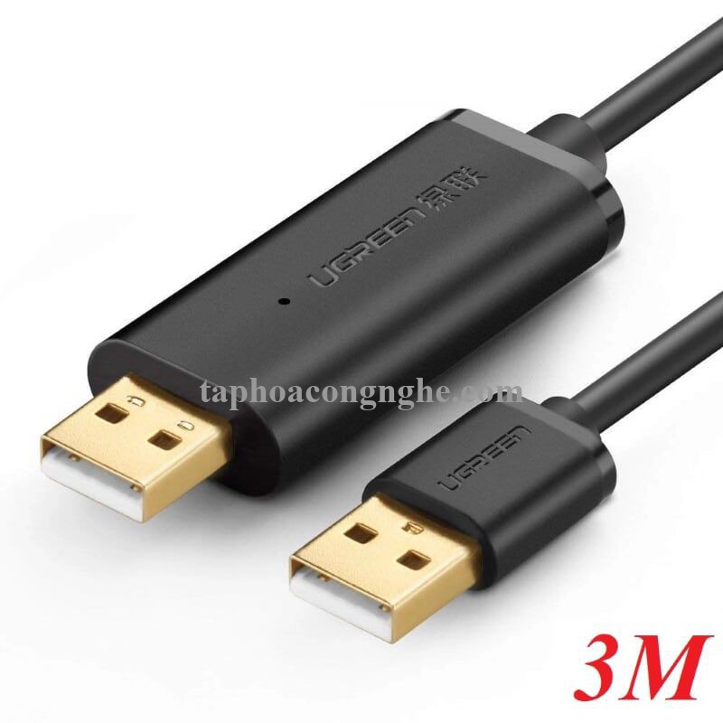 Ugreen 20226 3M màu Đen Cáp USB 2.0 kết nối + truyền dữ liệu máy tính US166 30020226